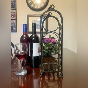 COPY - Vintage Iron Three Bottle Chic Wine Rack W Handle